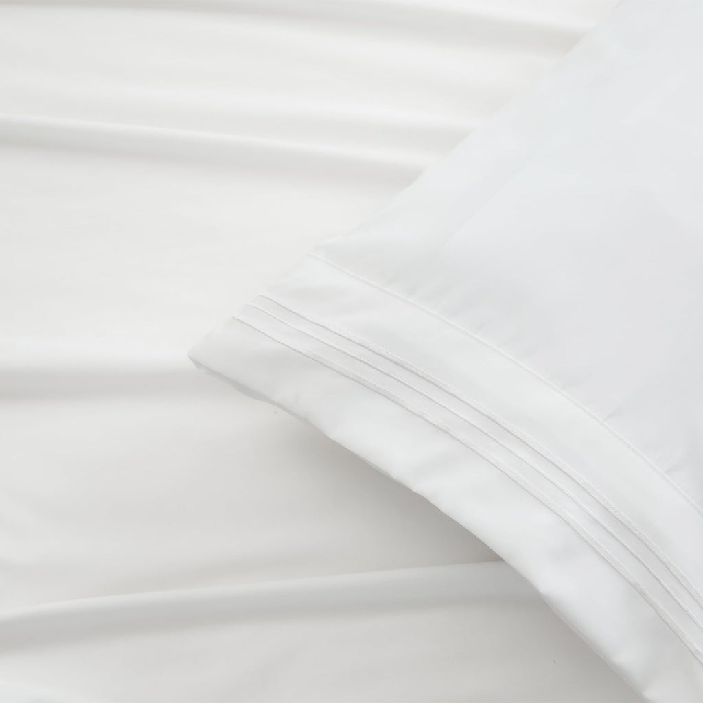 WODFAMY Microfiber Easy Fit Twin Size Bed Sheet Set Extra Soft Deep Pockets Luxury Hotel 3 Piece Set White Bed Sheets Twin Sheets
