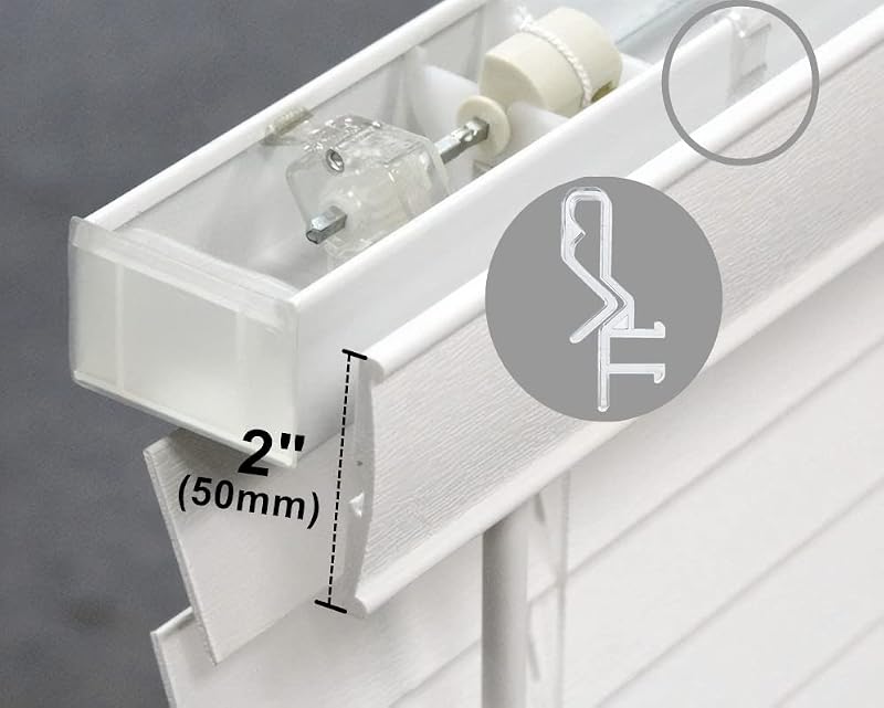 1-7/8 Inch Hidden Channel Valance Clips for Wood Blinds - 10 Pack