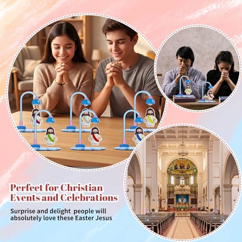 360° Rotating Magnetic Jesus Figures - Acrylic Stress Relief Desk Decor (2-Pack)