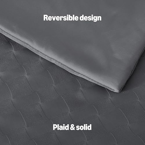 Cooling Comforter for Hot Sleepers, Lightweight Waffle Weave, King Size, Dark Gray