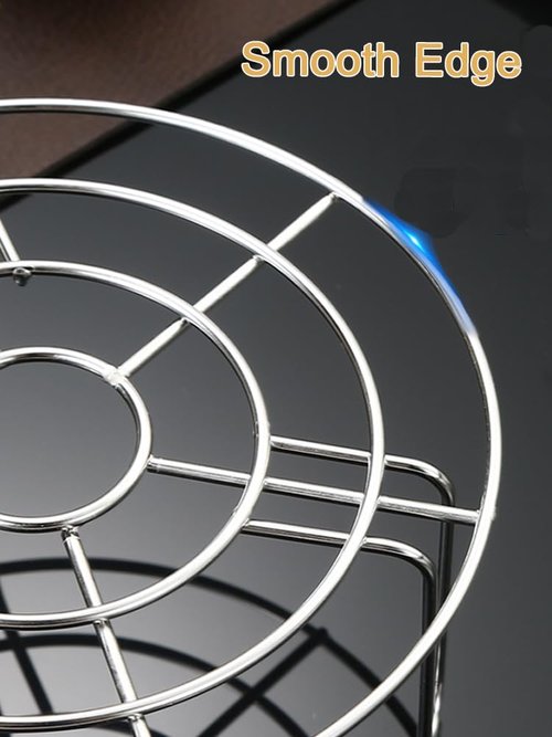 Turbokey Cooling Rack Set of 2 Dia 6.3" Round Steamer Rack Stainless Steel Cross Wire Barbecue Carbon Baking Net Grill Pan Grate for Instant Pot/Pressure Cooker/Oven (Height 1.8"&2.8",6.3"/16cm)