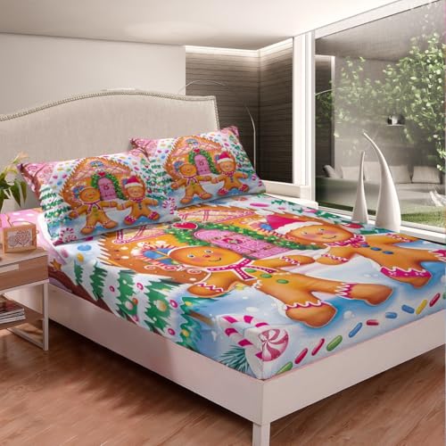 Feelyou Kids Merry Christmas Pink Fitted Sheet Set - Full Size, Multi 119