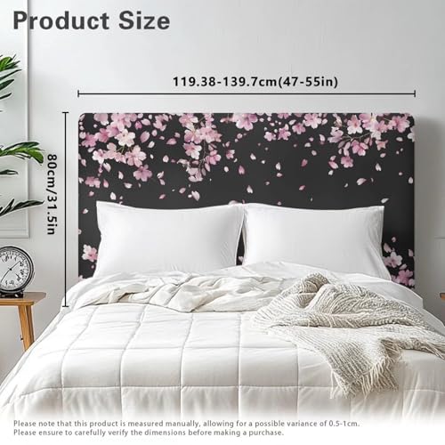 Cherry Blossom Headboard Cover - Stretch Protector for Queen & King Beds