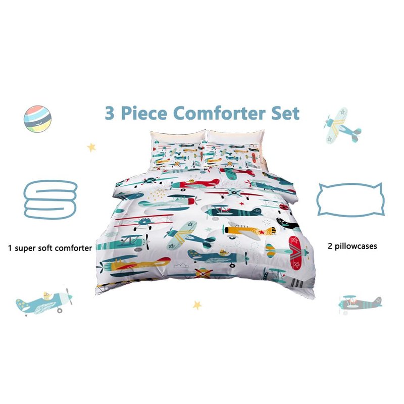 Yasida Cat Comforter Girls Summer Comforter Set Set Twin Size for Kids Blue Cat Comforter 3Pcs Twin Kids Bedding Set for Boys and Girls (1Comforter+ 2 Pillowcases) Lovely Animal Pets
