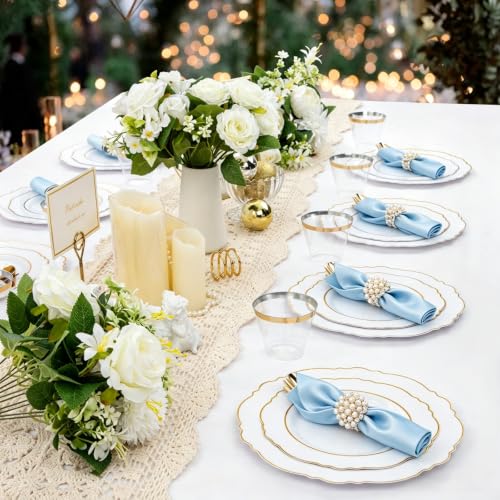 ZEBMOON Light Blue Satin Napkins 17x17 Inch Bulk Set of 80 - Elegant Table Decor