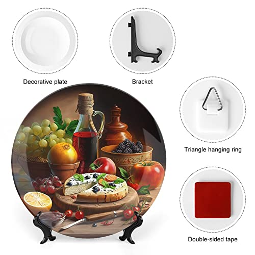 6-Inch Decorative Ceramic Plate with Display Stand for Wall or Table