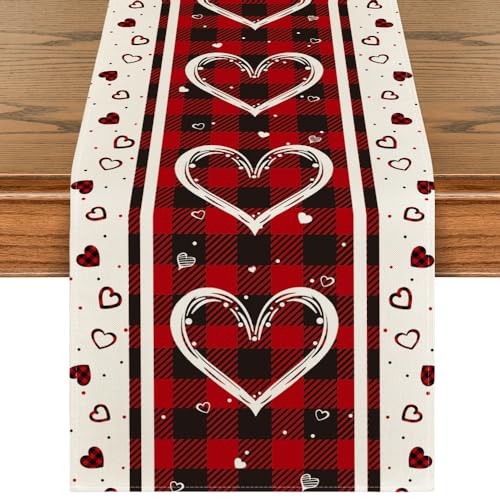 Artoid Mode Love Hearts Valentine's Table Runner 13x72 Inch Home Decor