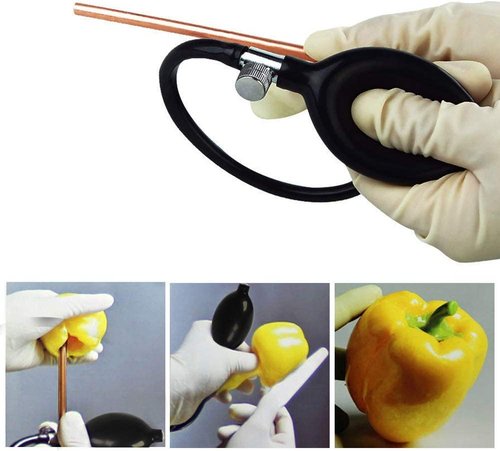 YIINNIIY Sugar Blower Pump for Candy Art, Sugar Art Tool, Black Rubber & Copper, FOOD SHAKER