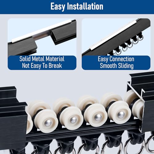 15ft Ceiling or Wall Mount Curtain Track Set - Heavy Duty Aluminum Rail