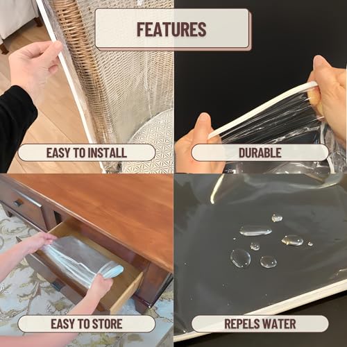 2-Pack Clear PVC Dining Chair Covers - Spill-Resistant Protectors
