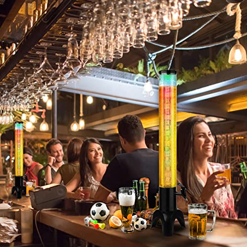 Jyyuehai 100oz/3.2 Qt Beer Dispenser Tower with Ice Tube & LED Light, 1pcs – Tabletop Beverage Tower