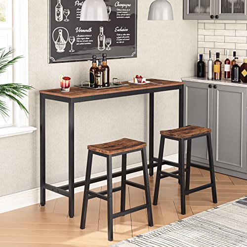 Industrial Saddle Bar Stools - 23.6 Inch Counter Height Set of 2