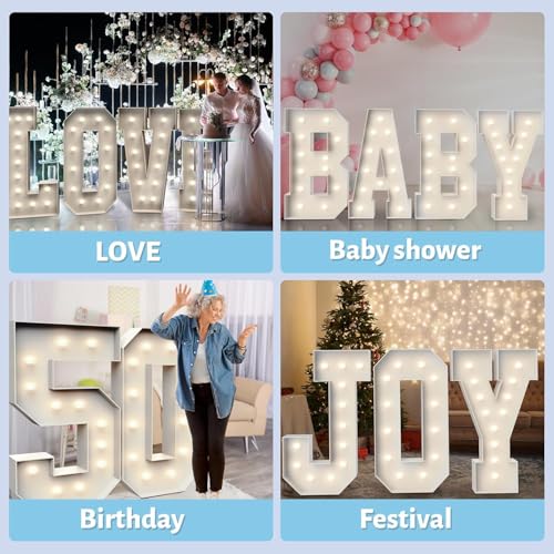 4FT Light Up Marquee Number 2 Foam Board Kit with Stand for Party Decor