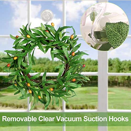 Heavy-Duty Suction Cup Wreath Hangers - Clear Reusable Hooks (2-Pack)