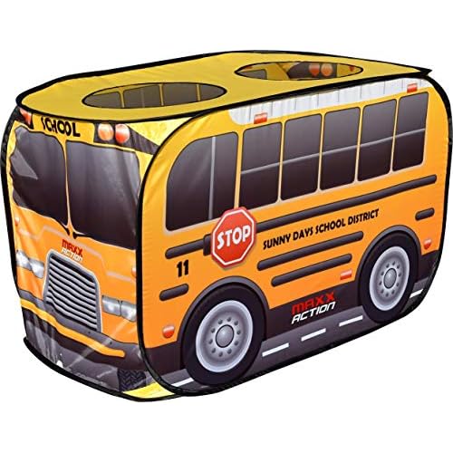 Sunny Days Entertainment Pop Up School Bus ? Indoor Playhouse for Kids | Yellow Vehicle Toy Gift for Boys and Girls
