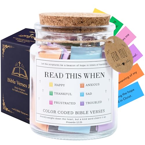 Read This When Bible Verses Jar - 92 Color-Coded Scripture Cards