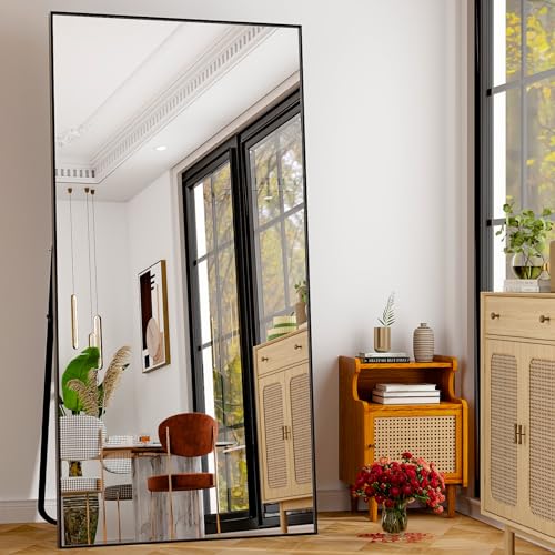 76"x34" Full Length Floor Mirror, Large Rectangular Lean or Wall Mirror