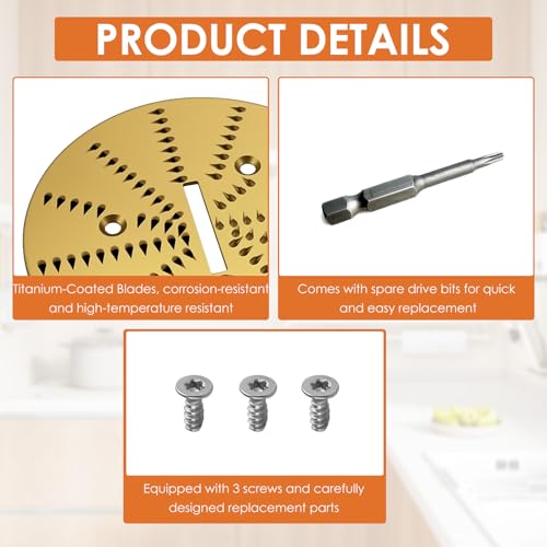 Titanium-Coated Juicer Replacement Blade Kit with Hardware - 3.5 Inch
