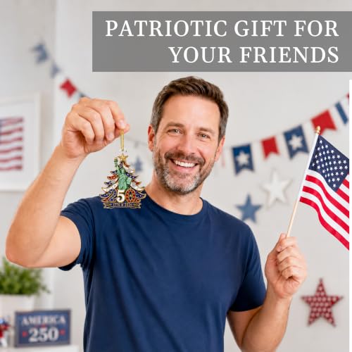 250th Anniversary USA Patriotic Christmas Ornament - Durable Acrylic Keepsake