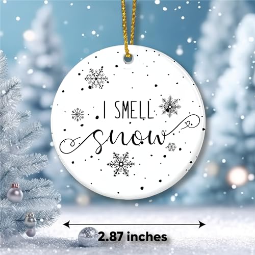 Musemory I Smell Snow Ornament - Girls Christmas Tree Holiday Decor