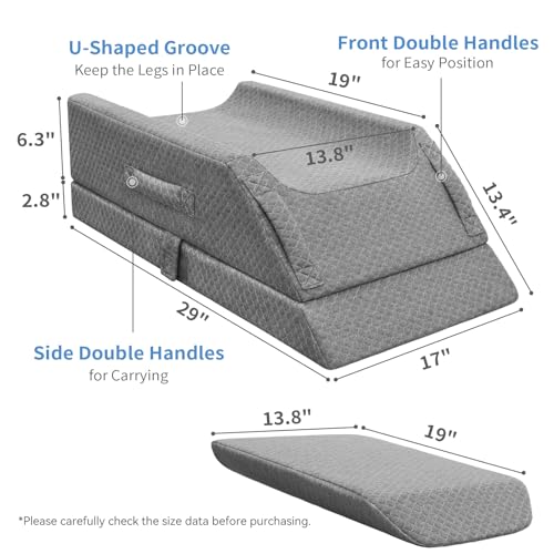 Height-Adjustable Gel Memory Foam Leg Elevation Pillow