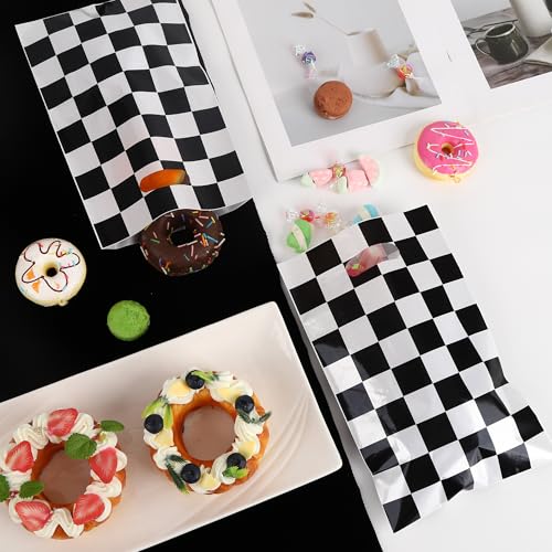 30-Pack Checkered Race Car Party Favor Bags with Handles for Kids