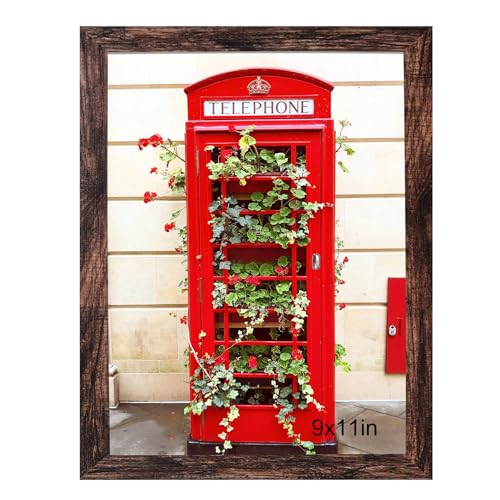 SESEAT 9x11 Picture Frame Rustic Brown - Wall or Tabletop Display, 1 Pack (Brown/9x11)