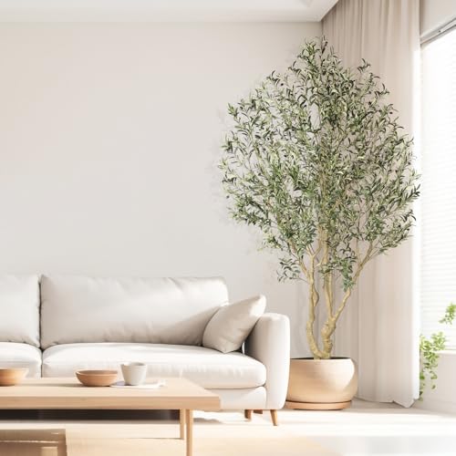 8ft Large Artificial Olive Tree with Realistic Leaves - Faux Olive Tree for Home Decor