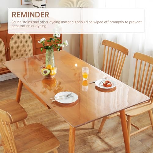 Clear Table Cover Protector 24 x 48 Inch, 2mm Thick PVC Desk Mat