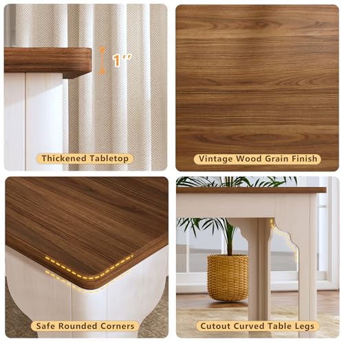 63-inch Farmhouse Dining Table Set with 2 Benches, Space-Saving Kitchen Set