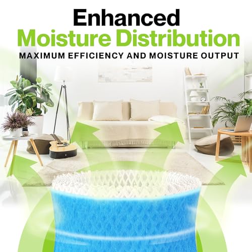 4-Pack Premium Humidifier Wicking Filters, Rigid Anti-Sag Design