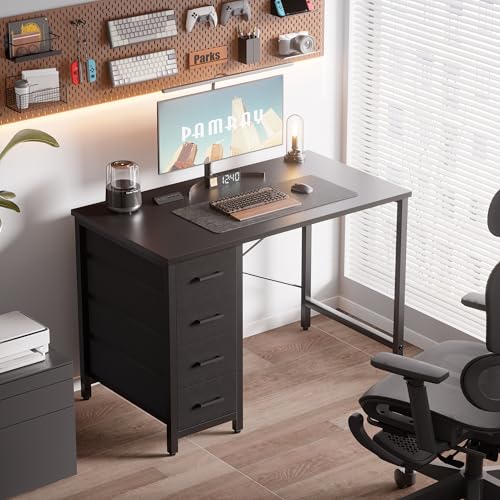 32-Inch Small Computer Desk with 4 Drawers, Modern Home Office Writing Desk