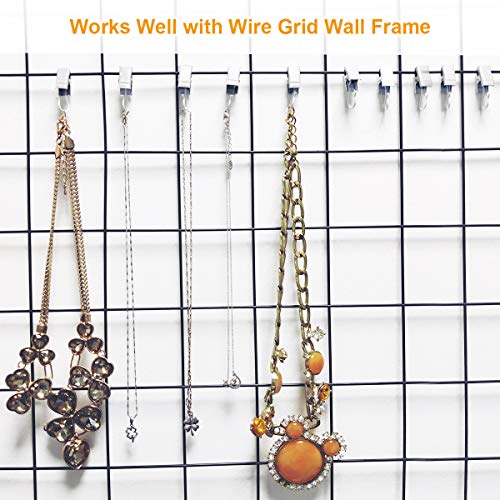 White Stainless Steel Curtain Clips with Hooks - 100 Pack Hanging Utility