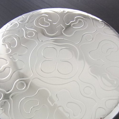 Alessi MW21/75 "Dressed" Glass Jar Hermetic Lid in 18/10 Stainless Steel Mirror Polished With Relief Decoration, Silver