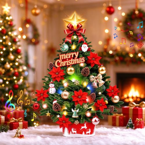 Christmas Tree Pop-Up Card with Lights & Music - Holiday Greeting Card