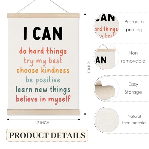 Inspirational Classroom Wall Art Poster Set 12x16 Inch Positive Affirmations