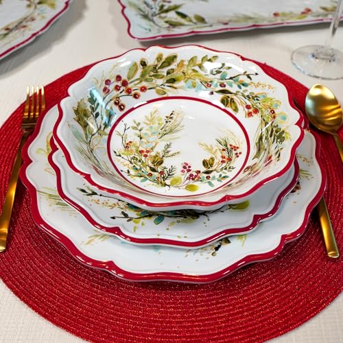 Certified International Christmas Gatherings 8.5-Inch Melamine Serving Bowls, Set of 4