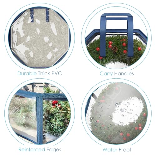 Hearth & Harbor 30-Inch Wreath Storage Bag 2-Pack with Handles & Zippers