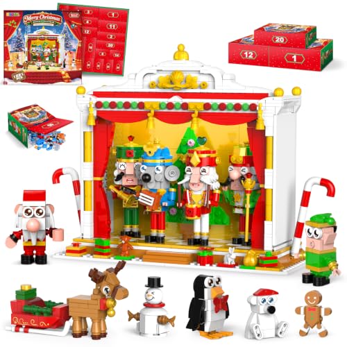 KXOSEL 2026 Christmas Nutcracker Building Set - 1221 Pieces Advent Calendar for Kids