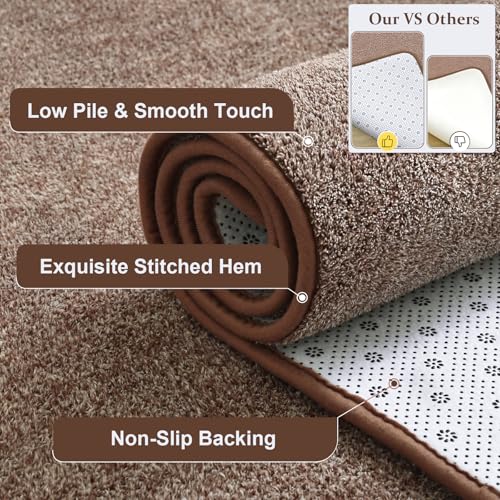 4x6 Memory Foam Area Rug, Soft Washable Non-Slip Bedroom & Living Room Carpet