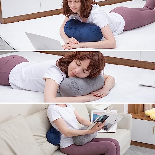 Round Velvet Bolster Pillow for Neck, Back & Joint Support - 13" x 6"