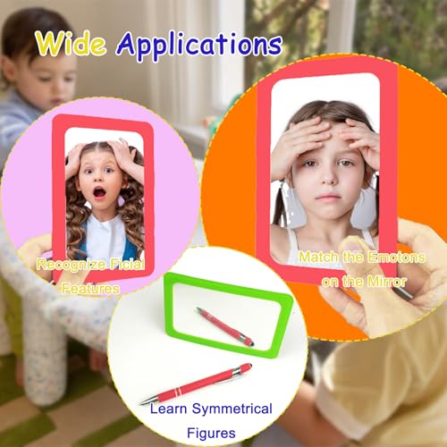 5-Piece Unbreakable Acrylic Hand Mirrors for Kids, 6 x 4 Inch Craft Mirror
