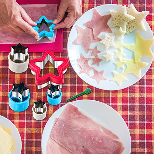 Star Cookie Cutter Set 9-Piece Stainless Steel & Plastic Sandwich Molds
