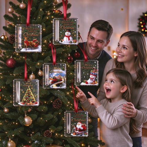 Christmas Cash Gift Holder Ornaments - Set of 6 Reusable Holiday Decorations