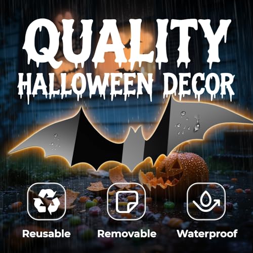 140 Pcs 3D Bat Wall Decals for Halloween Decor - Waterproof & Removable
