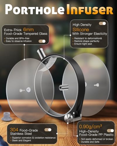 Sxmprail 13oz Cocktail Porthole Infuser - Drink Liquor & Infused Spirit Decanter