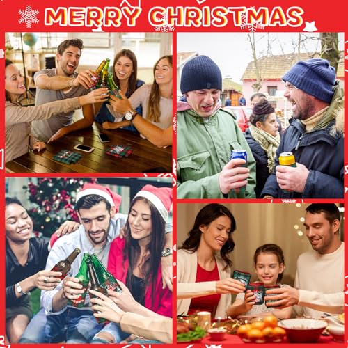 Tioncy 60 Pcs Christmas Beer Can Sleeves Insulated Plaid Style - 12 oz