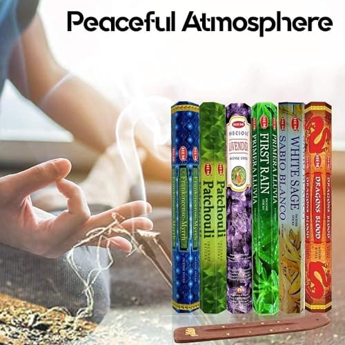 Assorted Incense Sticks Pack of 6 (120 Count) - Aromatherapy & Yoga