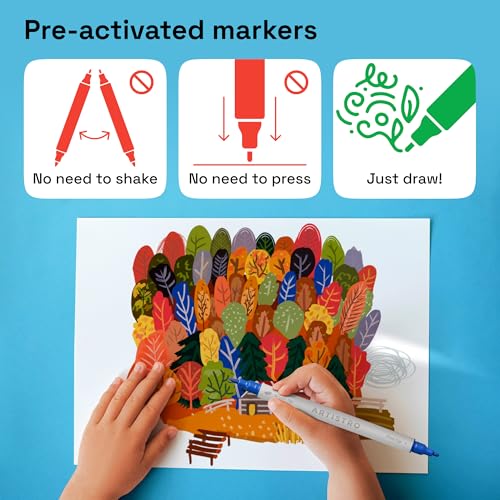 ARTISTRO 24 Acrylic Dual-Tip Glass Marker Pens for Wine Glasses - Craft & Art Supplies