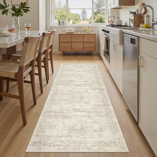 2x6 Washable Runner Rug, Non-Slip Vintage Kitchen Hallway Carpet Mat